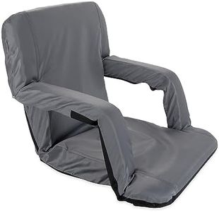 Camco Portable Stadium Seat | Ideal for Benches, Picnics, The Beach, Outdoor Concerts, Sporting Events, and More | Grey (53101)