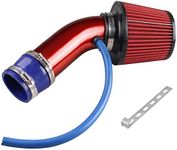 Sporacingrts Cold Air Intake Pipe, 76mm 3 Inch Universal PerCompatible withmance Car Cold Air Intake Turbo Filter Aluminum Automotive Air Filter Induction Flow Hose Pipe Kit (Red)