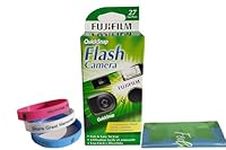 Fujifilm QuickSnap Flash 400 Disposable 35mm Camera Plus a Bonus Eco-Friendly Silicone Wrist Band and a Microfiber Cleaning Cloth (I Pack)