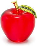 H&D Crystal Apple Paperweight Art Glass Apple Collectible Figurines Home Decoration (Red)