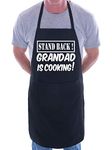 Stand Back Grandad Is Cooking Fathers Day BBQ Novelty Apron Black