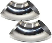 3 in Stainless Steel 304 Mandrel Bend Elbow 90° Thickness 18GA/.047" Wall Suitable for Car Modified Exhaust Elbow Pipe, Stair Handrail,etc (3"-2PCS)