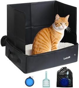 Luxtude Travel Litter Box for Cats, Portable Litter Box with Hard Bottom & High Pee Shield, Waterproof & Smell-Proof Collapsible for Car Travelling, Hotel Room and Outdoor Use(16x12x13.8 inches)