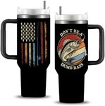 CGMIBAS Fishing Gifts for Men, Fishing Tumbler Cups Gifts for Fisherman Dad Husband Son Birthday Fathers Day Stainless Steel Insulated 40 Oz Mug With Handle