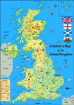 Children's Illustrated Map of the UK - Size A1-59.4 x 84.1cm - Paper Laminated