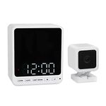 Wasserstein Alarm Clock Camera Case - Compatible with Wyze Cam V4/V3/V3 Pro/OG - Cover for Low-Key Camera Placement (White) (Camera NOT Included)