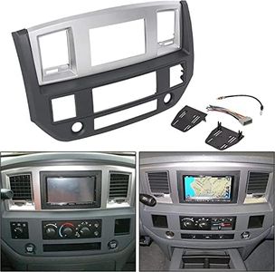 KUAFU Stereo Radio Double Din Dash Kit Compatible with 2006-2009 Dodge Ram Pickup Replacement for GNT56215007 Install Dash Bezel Silver Slate Gray