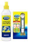 Scholl Complete Antifungal Treatment Kit, 2in1 Fungal Nail Treatment & 250ml Antifungal Shoe Spray - Targets Causes of Fungal Nail & Athlete's Foot, Comprehensive Solution for Healthy Feet & Shoes