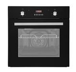 Cookology FOD60BK 60cm Large Built-in Electric True Fan Oven in Black Glass with Easy Programmable Timer and Digital Clock