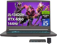 MSI Thin 15.6" FHD 144Hz Gaming Laptop, Intel i5-13420H, 32GB RAM, 1TB PCIe SSD, NVIDIA GeForce RTX 4060, Keyboard Backlit, HD Webcam, Wi-Fi 6E, Windows 11 Pro, Black, 256GB Docking Station Set