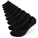 COTTGREEN 9/10 Pairs Mens No Show Socks|Athletic Cotton Socks For Men|Non Slip Low Cut Flat Liner Men Socks Size 6-12, Blacknoshow, 0-12