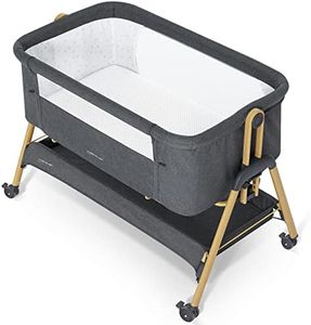 ANGELBLISS Baby Bassinet Bedside Sleeper, Easy Folding Bedside Crib with 100% Breathable & Washable Mattress Baby Bed, 6-Level Adjustable Portable Bassinets for Safe Co-Sleeping for Newborn Infant