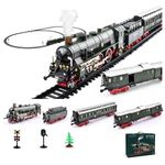 Generic Alloy Electric Train Set Model, Electric Model Train with Carriages and Long Tracks, Great STEM Gifts and Desk Decorations for Teens and Adults(Model 22920/Dark Green)