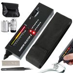 Diamond Tester Pen, High Accuracy Jewelry Diamond Tester Pen, Multi Use Diamond Detector with 60X Magnifying Glasses and Tweezers, with Carrying Bag(COLOR:Black)