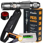 EdisonBright Fenix PD35 V2.0 1000 Lumen Flashlight Rechargeable Bundle with USB Rechargeable li-ion Battery, AOF-S+ RED Filter Battery Carry case