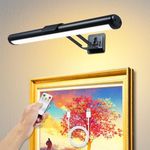 LIXADA Wireless Picture Light Rechargeable,Magnetic Wall Art Painting Light Touch Battery Operated Light with Remote Stepless Dimming Display Lamp for Frame Gallery,Artworks,Bathroom,Kitchen,Cabinet