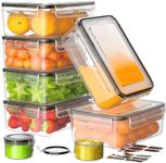 Airtight Food Storage Containers with Lids, 16 Pcs (8 Lids & 8 Containers) Premium BPA-Free Plastic Food Containers Set Reusable for Kitchen Organization, Meal Prep Containers (8 pcs)