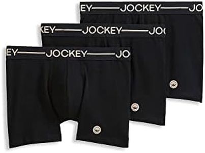 Jockey Ropa interior para hombre, algodón orgánico, elástico, 4 pulgadas, paquete de 3, Negro -, X-Large