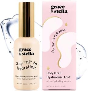 grace & stella Award Winning Hyaluronic Acid Serum (50ml/1.7 fl oz) Hyaluronic Acid Serum for Face - Acido Hialuronico Face Serum for Women - Hydrating Serum Remove Fine Lines, Wrinkles - Anti Aging