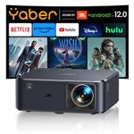 Projector 4K with Android TV, YABER K2s 800 ANSI Smart Projector, Sound by JBL Dolby Audio, WiFi 6 Bluetooth Projector Auto Focus Keystone, Native 1080P 4K Supported with Netflix 9000+ Apps