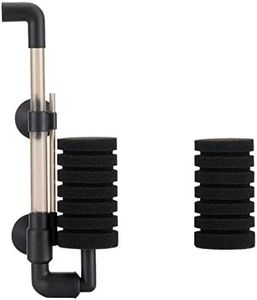 Hygger Aquarium Single Sponge Filter, Comes with 1 Spare Sponges, Quiet Submersible Foam Corner Filter for Small Fish Tank 5-15 Gallon