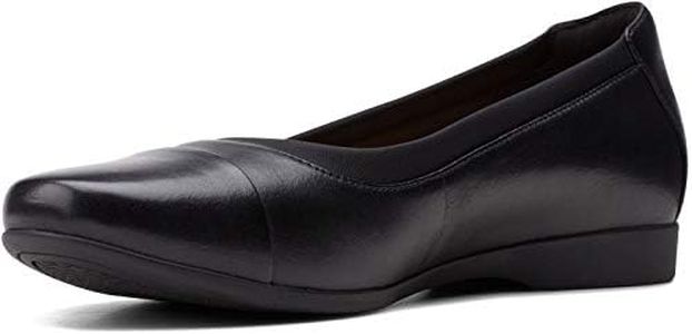 Clarks Women's Closed Toe Sandals, Black Leather, 6 US