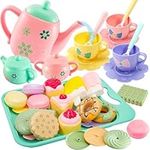 LINFUN KIDS Afternoon Tea Set Play Toy, Role Play Ice Cream Food Toys, 3 4 5 Year Old Girl Gift