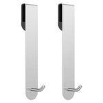 FYY Shower Door Hooks - 2 Pack 7" Over Door Towel Hooks for Bathroom Frameless Glass Shower Door, Heavy Duty Non-Slip Stainless Steel Hooks Rack for Robe Towel Sliver