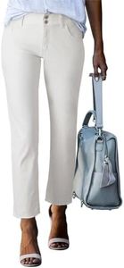 Sidefeel Women's White Jeans High Waisted Tummy Control