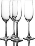 WHOLE HOUSEWARES | Champagne Flute Set of 4 | Hand Blown Italian Style Crystal Clear Glass with Stem | Lead-Free Premium glasses as gift sets (25 oz)
