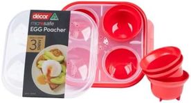 Decor Décor 225000-004 Microsafe Microwave Steam Egg Poacher, Red