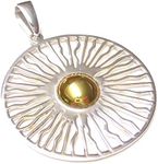 Silver Gold Plated Sun Pendant Necklace Pendant Sterling Silver Gift Jewellery, Sterling Silver