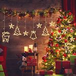 KLIP 2 DEAL Christmas Curtain Decor Lights - 3.5 Meters (Pack of 1) Xmas Tree, Reindeer, Bell, Stars Corded Electric Decoration Lightings Items | Decorative LED String Hanging Lights