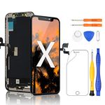 Yodoit for iPhone X LCD Screen Replacement Black, 5.8 inch Display Touch Digitizer with Complete Tool Kit, Screen Protector