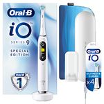 Oral-B Special Edition iO - 9 - White Electric Toothbrush, 1 High End Handle Using Revolutionary Magnetic Technology, 1 Magnetic Pouch with 4X Extra Toothbrush Heads - Designed by Braun