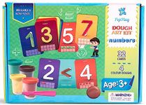 Pepplay Dough Art Kit, Long Lasting Soft and Non-Toxic Educational Clay, 32 Flash Cards with 4 Dough Boxes, Early Maths, Pre-School Learning, Birthday and Return Gift for Kids Ages 2 3 4 5