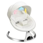 HARPPA Electric Baby Swing for Infants, Portable Baby Swing for Newborn, Infant Swings for Babies (White)