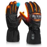 BARCHI HEAT Heated Gloves-12V Heated Motorcycle Gloves for Men and Women, Electric Rechargeable Battery Waterproof Touchscreen for Riding, Skiing, Camping, and Outdoor Cycling