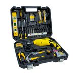 IBELL VORMIR TD13-120 650W Professional Tool Kit with Impact Drill– 13mm Chuck, Copper Armature, 2800 RPM, 145-Piece Yellow DIY, Home Repair & Maintenance Hand Tools & Accessories Set