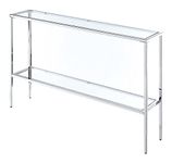 Convenience Concepts Nadia Chrome Console Table, Clear Glass/Chrome