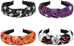 Halloween Headbands for Women Halloween Headbands Bulk Spooky Ghost Skeleton Pumpkin Bat Headband Set for Halloween Wide Non-Slip Halloween Hair Accessories Gifts Halloween Costume Decorations Party-4