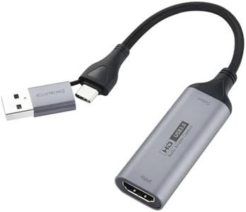 ELUTENG Tarjeta de captura de vídeo, USB 3.0 HDMI a USB tipo C, tarjeta de captura 4K 1080P HDMI para videojuegos, streaming en vivo, grabadora de vídeo en línea, compatible con Windows Mac OS System