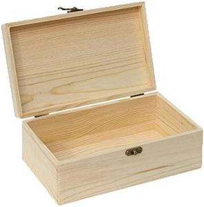 Zhou Pine Wood Storage Box - Natural DIY Accessories Set with Hinged Lid and Front Buckle, Perfect for Art Lovers and Family Collections