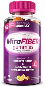 MiraFIBER Gummies | From The Gut Experts at MiraLAX | 8g of Daily Prebiotic Fiber with B Vitamins to Support Digestive Health and Metabolism | Fruit Flavored Fiber Gummies, 72 Count