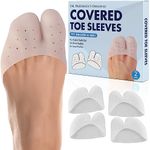 Dr. Frederick's Original All-Day Comfort Toe Sleeves - 4 Pieces - Breathable Gel Toe Protectors with Metatarsal Pads - Versatile Gel Toe Caps for Men & Women