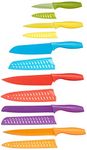 Amazon Basics 12-Piece Color-Coded Kitchen Knife Set, 6 Knives with 6 Blade Guards