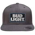 Bud Light Officially Licensed Logo Patch Premium Snapback Cap (Dark Grey), One Size