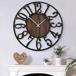 Mee 2ou Large Wall Clock for Living Room Decor, 34CM/14 Inch Non Ticking Silent, Battery Operated Modern Vintage Extra Large Decorative Wall Clock for Bedroom Kitchen