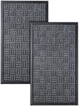 HOMWE Front Door Mats - Set of 2 Slip Resistant, Indoor, Outdoor and Backyard Entrance Mat - Absorbent and Waterproof Doormat for Entryway - Home Decor and Accessories