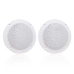 4 Inches Herdio Waterproof Marine Ceiling Speakers with 160 Watts Power, Handling for Kitchen Bathroom Boat Car RV Camper Motorcycle Cloth Surround and Low Profile Design 1 Pair